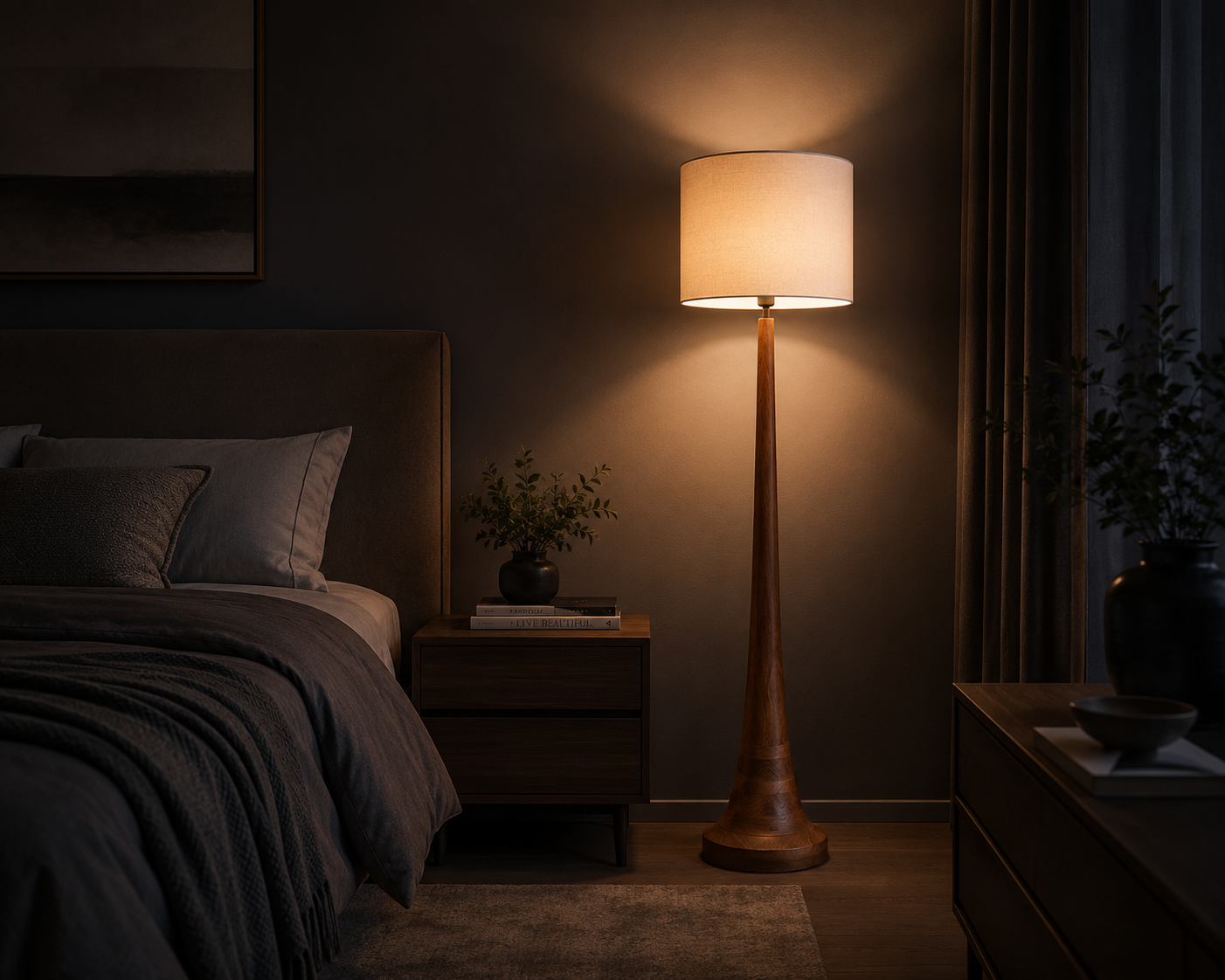 Wood Muse Premium Wooden Floor Lamp | Handmade Modern Standing Lamp | Luxury Home Lighting