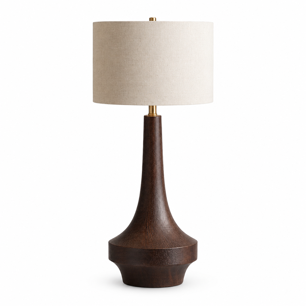 Luxury Solid Wood Table Lamp with Linen Fabric Shade